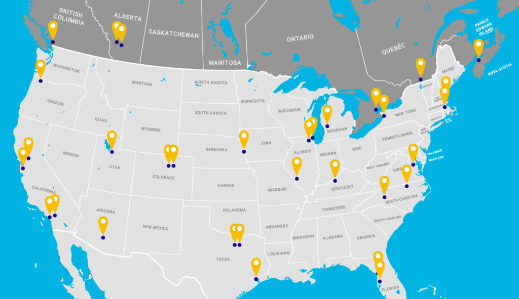 Locations Across North America